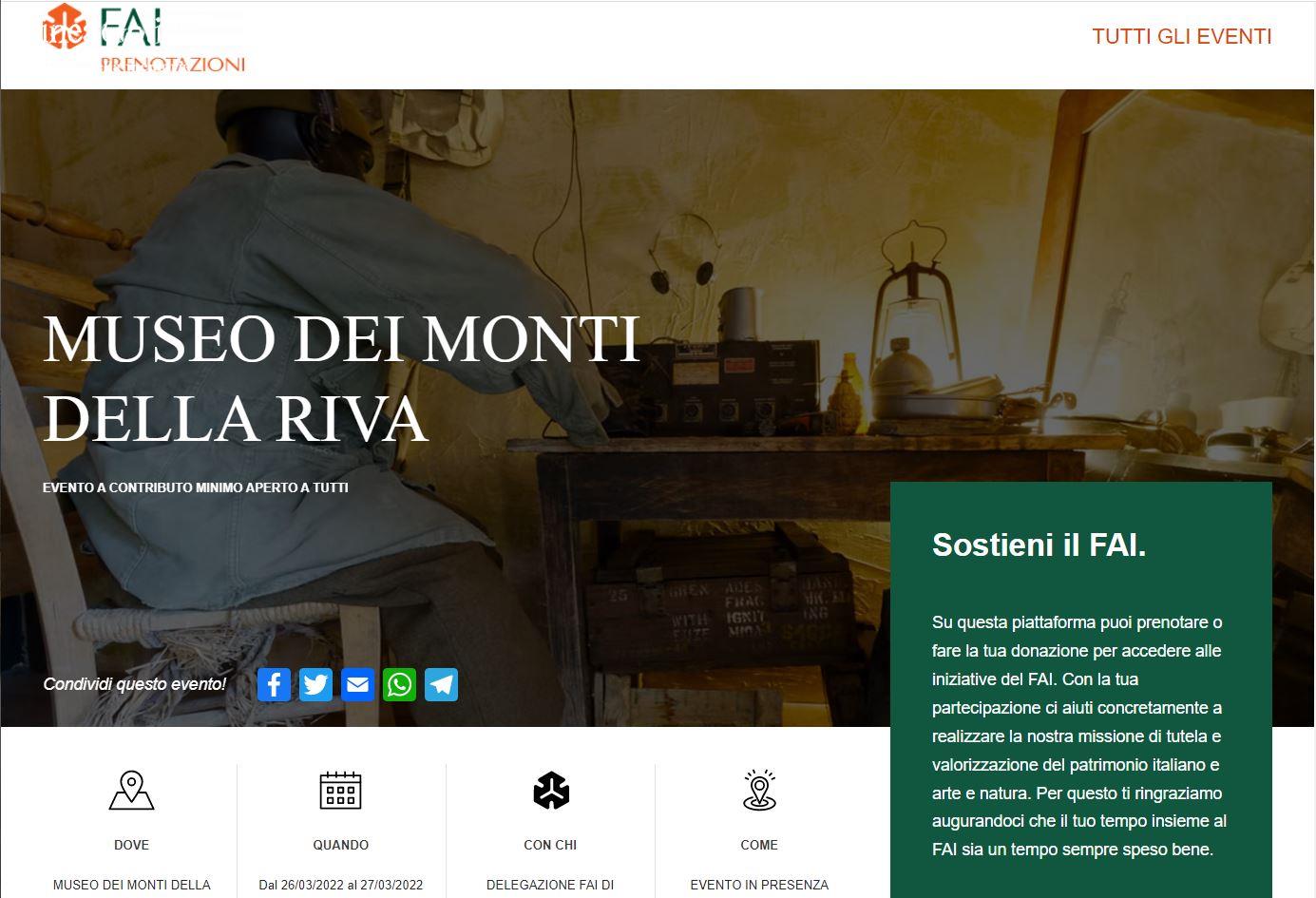 26-27 marzo 2022 - Museo dei Monti della Riva